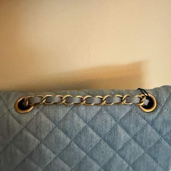 CHANEL Light Blue Quilted Backpack - Picture 2 of 16